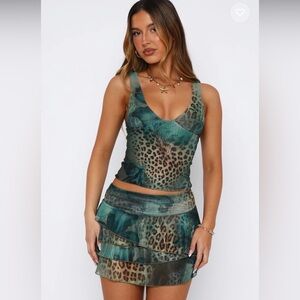 NWT White Fox In My Dreams Mini Skirt Mystic Bloom